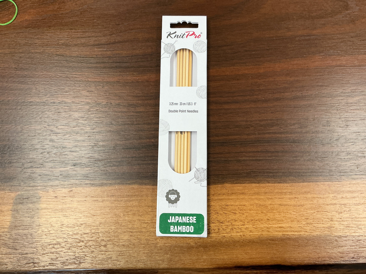 KnitPro Japanese Bamboo 3.25mm-20cm/US 3-8” Double Point Needles