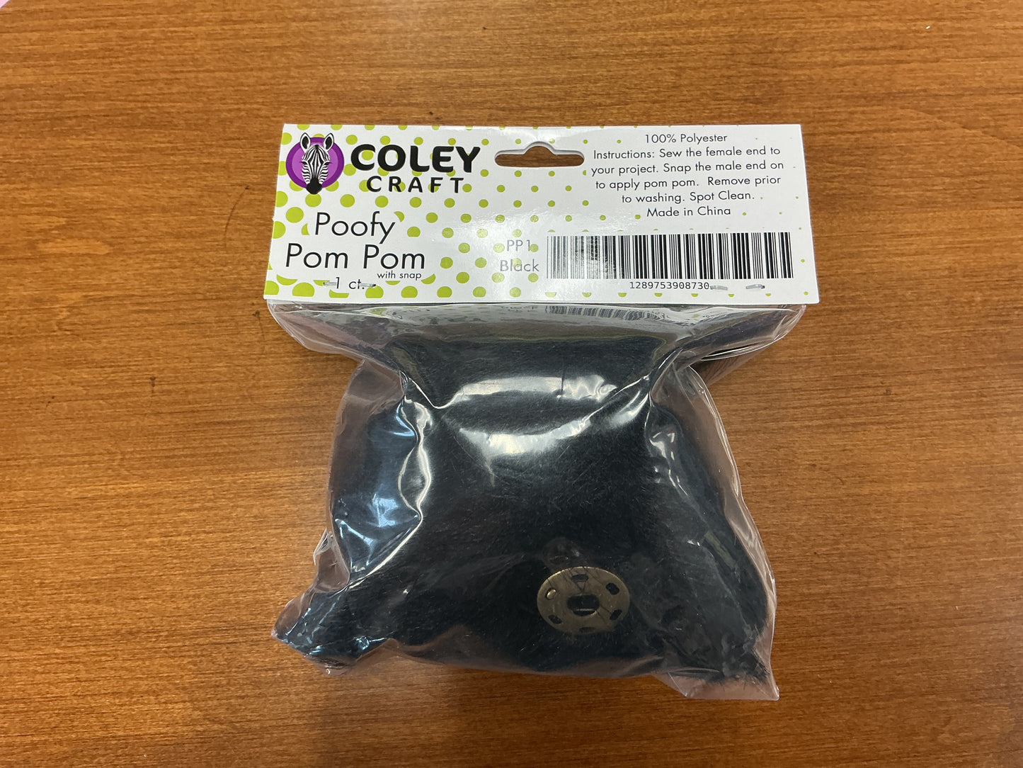 Coley Craft Poofy Pom Pom Black