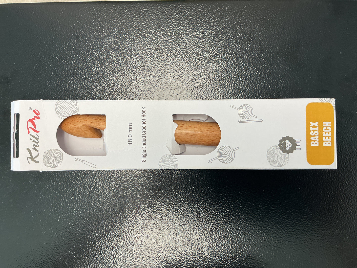 Knit Pro Basix Beech crochet hook 18mm