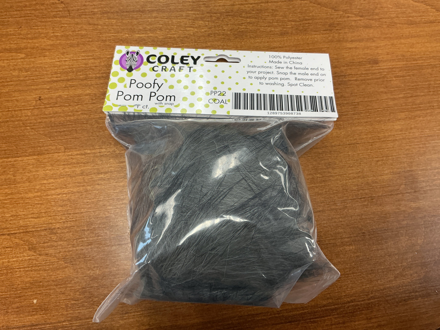 Coley Craft Poofy Pom Pom Coal