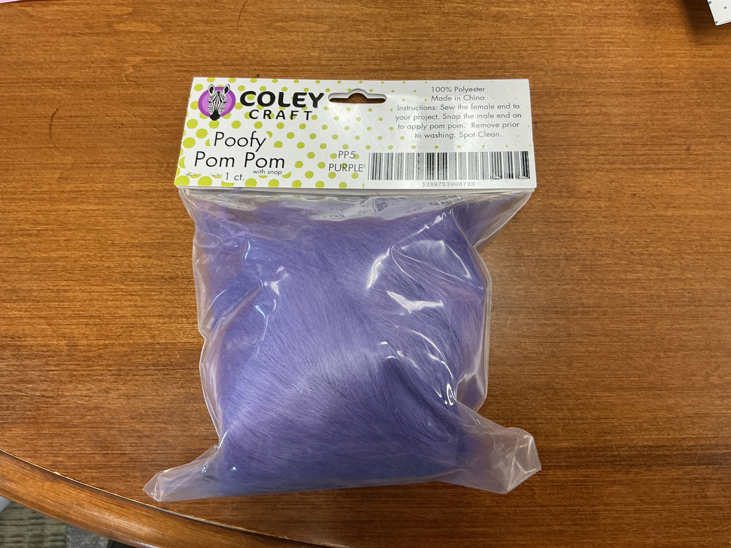 Coley Craft Poofy Pom Pom Purple