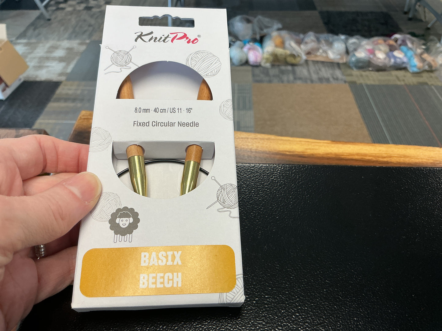 Basix Beech knit pro 8mm, 16”, US 11 circular needle