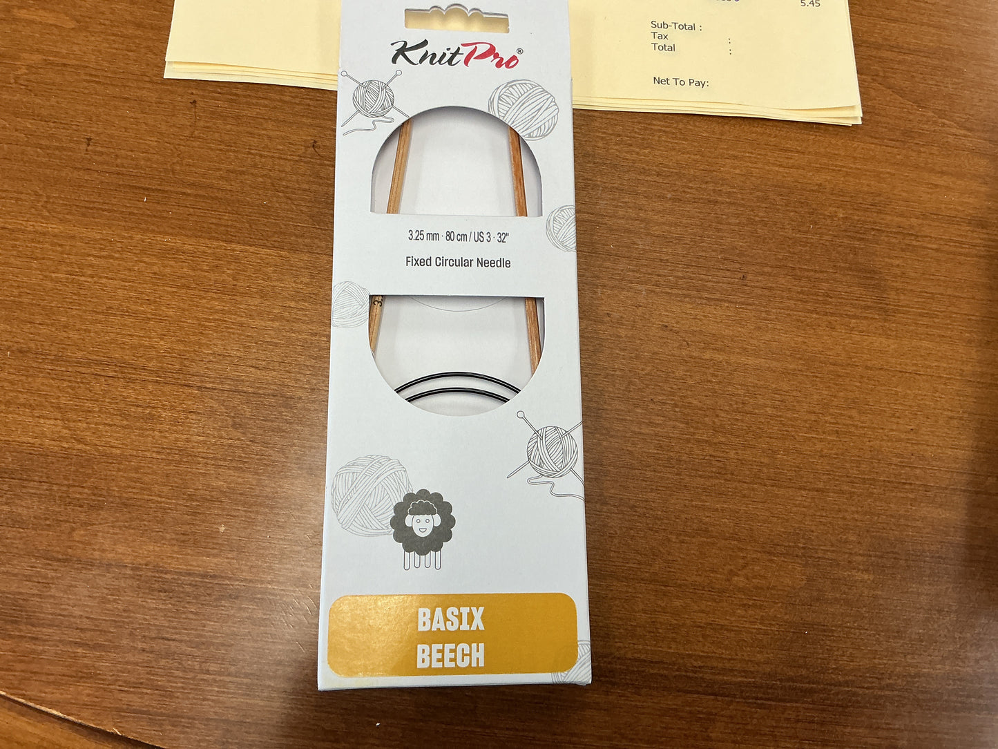 Knit Pro Basix Beech 3.25mm, 80cm/US 3, 32” Fixed Circular Needle