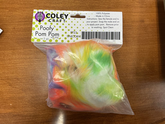 Coley Craft Poofy Pom Pom Unicorn