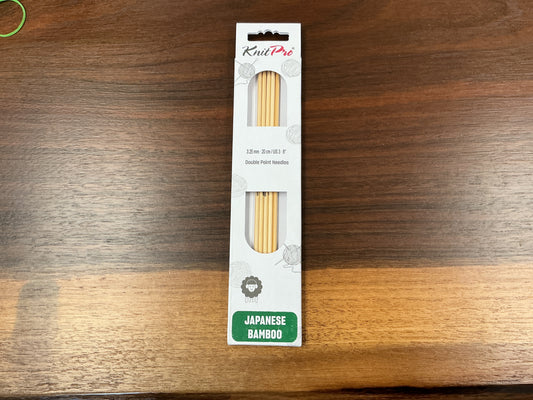 KnitPro Japanese Bamboo 3.25mm-20cm/US 3-8” Double Point Needles