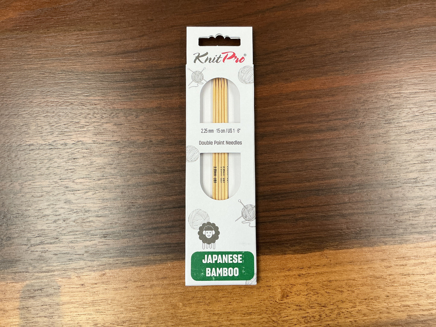 KnitPro Japanese Bamboo 2.25mm-15cm/US 1-6” Double Point Needles
