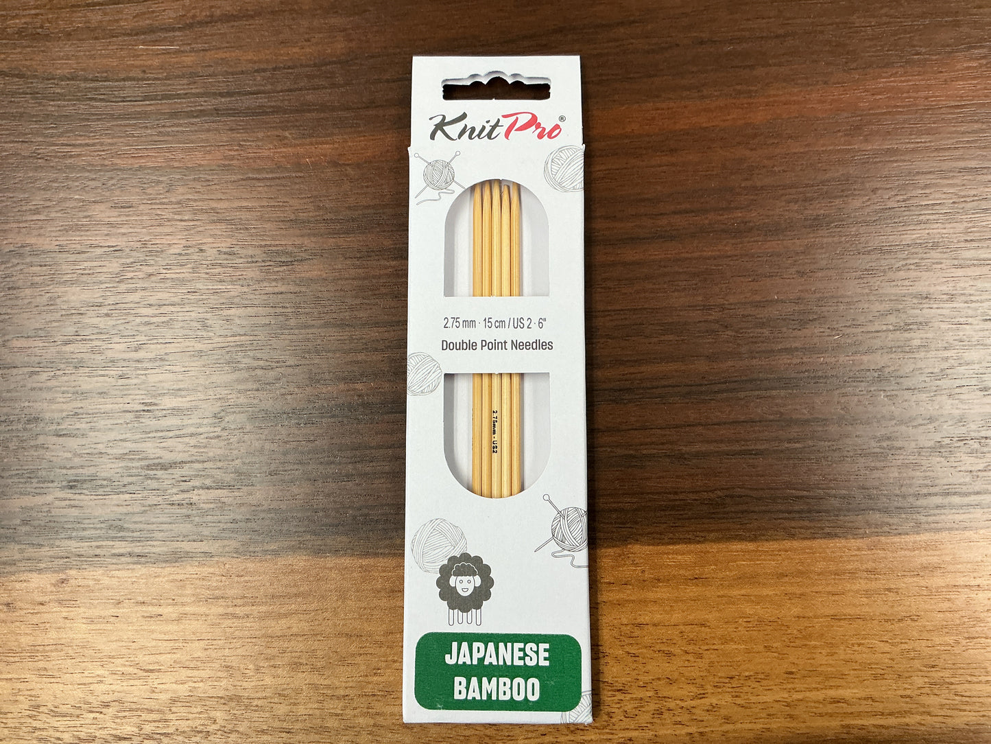 KnitPro Japanese Bamboo 2.75mm-15cm/US 2-6” Double Point Needles