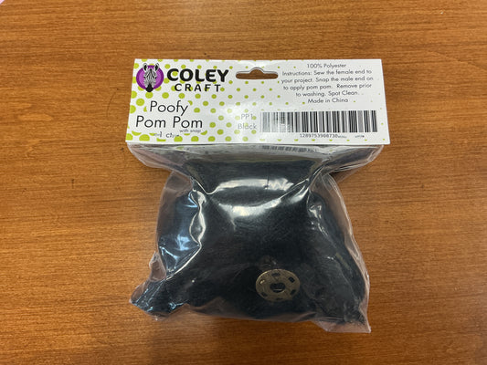 Coley Craft Poofy Pom Pom Black
