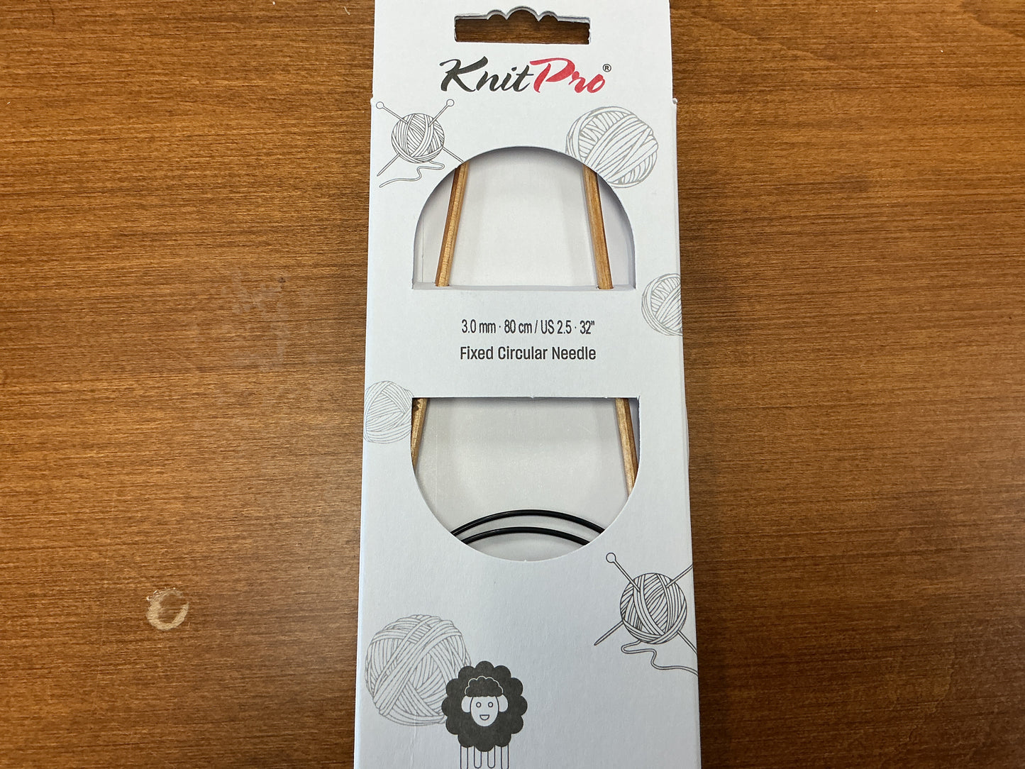KnitPro 3.0mm, 80cm/US 2.5, 32” Fixed Circular Needle Basix Beech