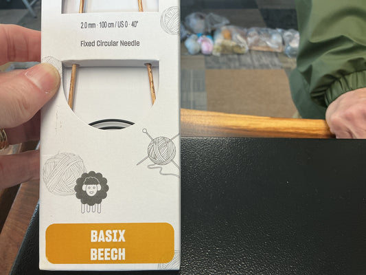 Basix beech knit pro 2mm, 40”, US 0 circular needle