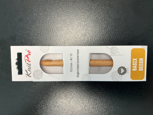 Knit Pro Basix Beech crochet hook 10mm N/15