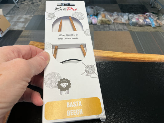 Basix Beech knit pro 3.75, 24”, US 5 circular needle