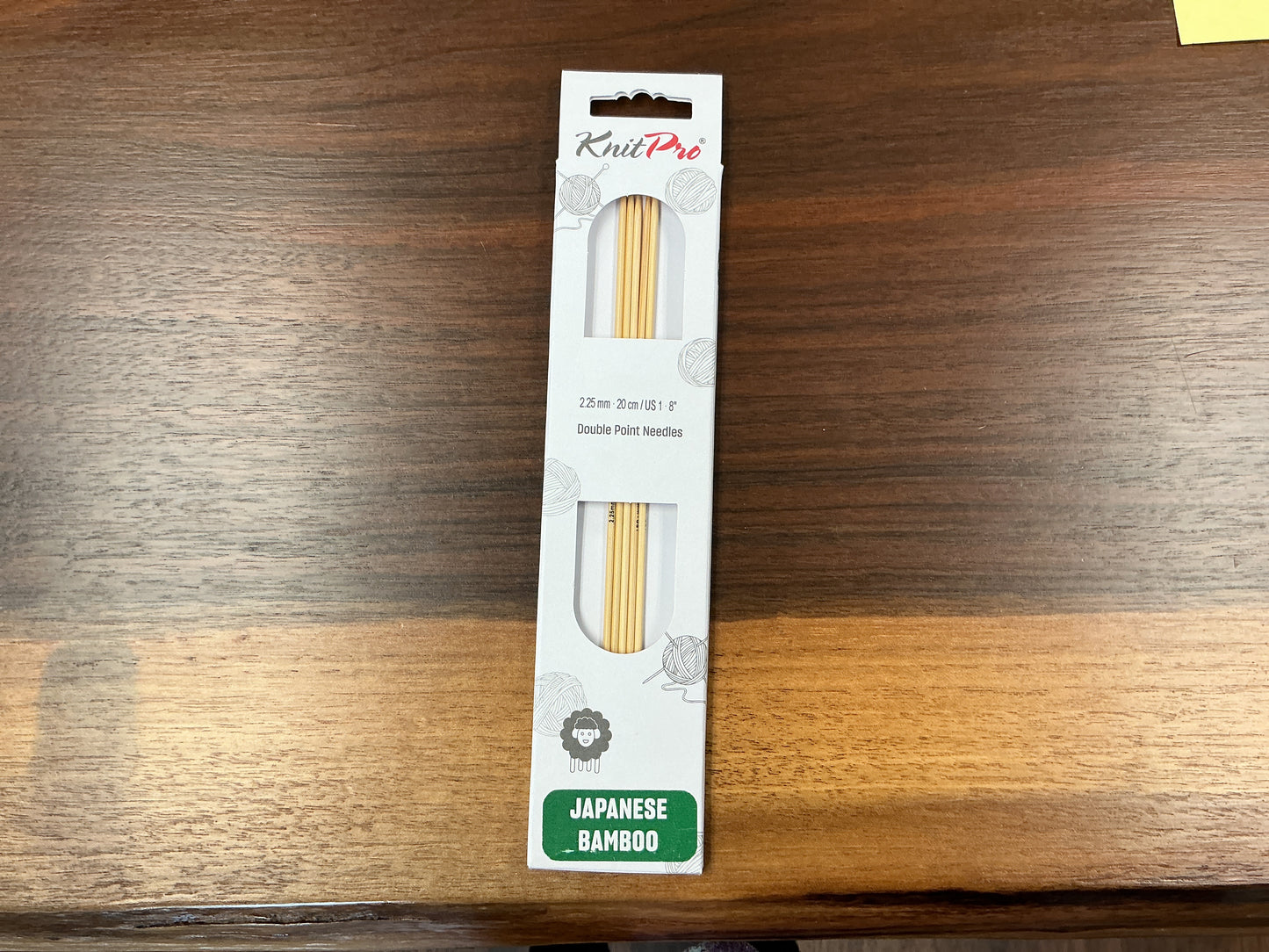 KnitPro Japanese Bamboo 2.25mm-20cm/US 1-8” Double Point Needles