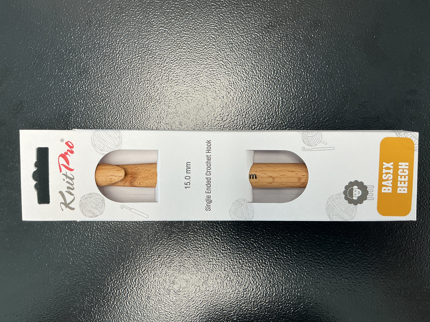 Knit Pro Basix Beech crochet hook 15mm