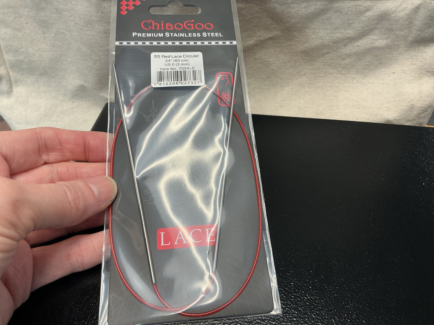ChiaoGoo Red Lace 24”, US 0 circular needle