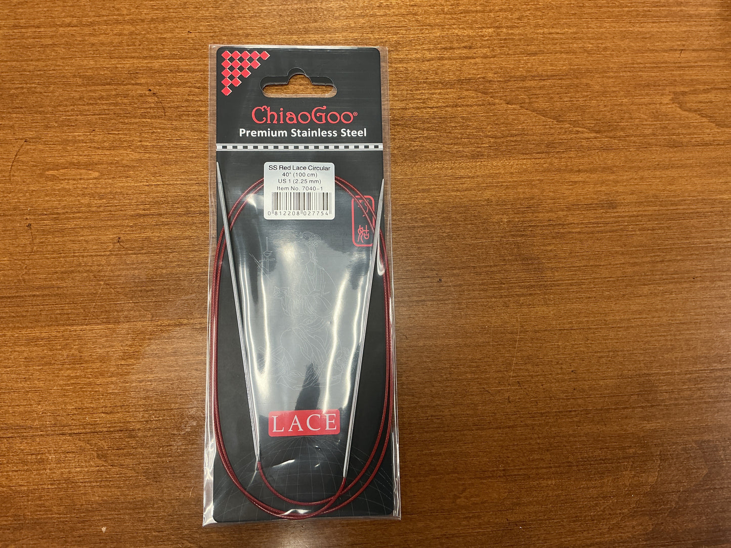 ChiaoGoo SS Red Lace Circular 40”, US 1, 2.25mm