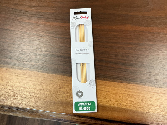 KnitPro Japanese Bamboo 2.5mm-20cm/US 1.5-8” Double Point Needles