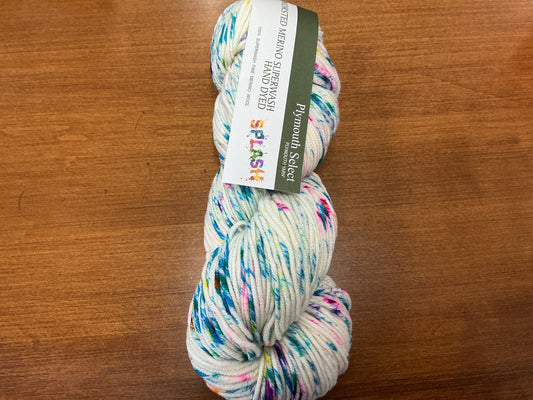 Worsted Merino Superwash Hand Dyed Splash 400 Pardi Gras Mix