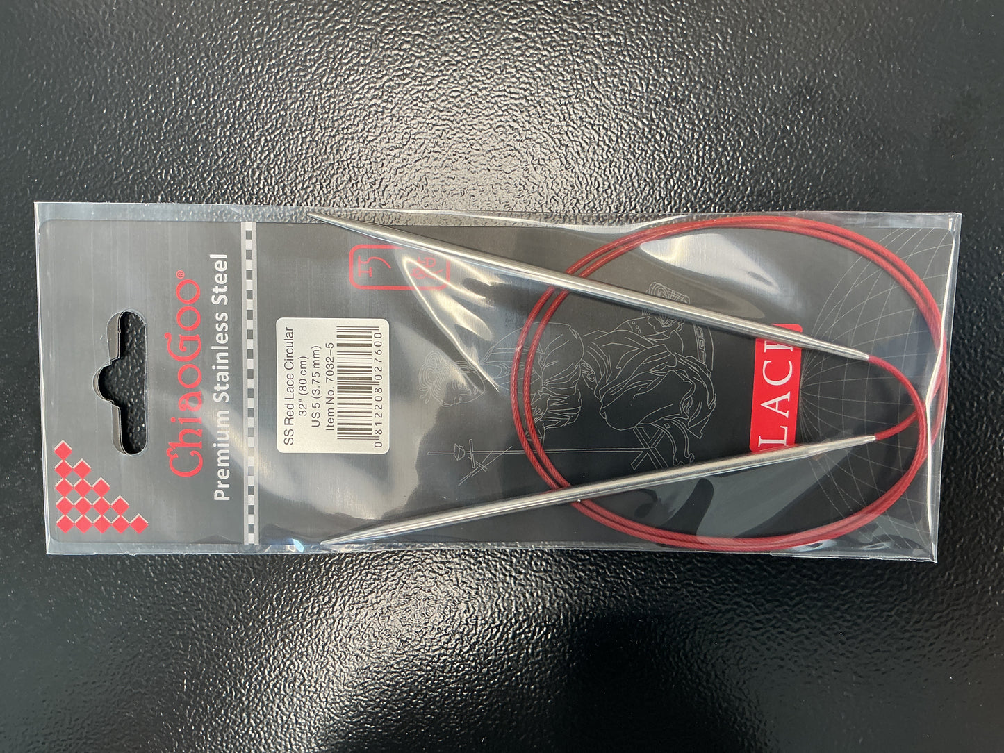 ChiaGoo red lace 32”, US 5 circular needle