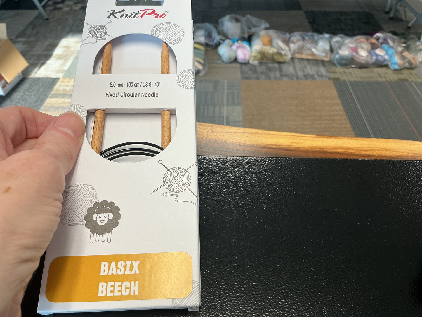 Basix Beech knit pro 5mm, 40”, US 8 circular needle