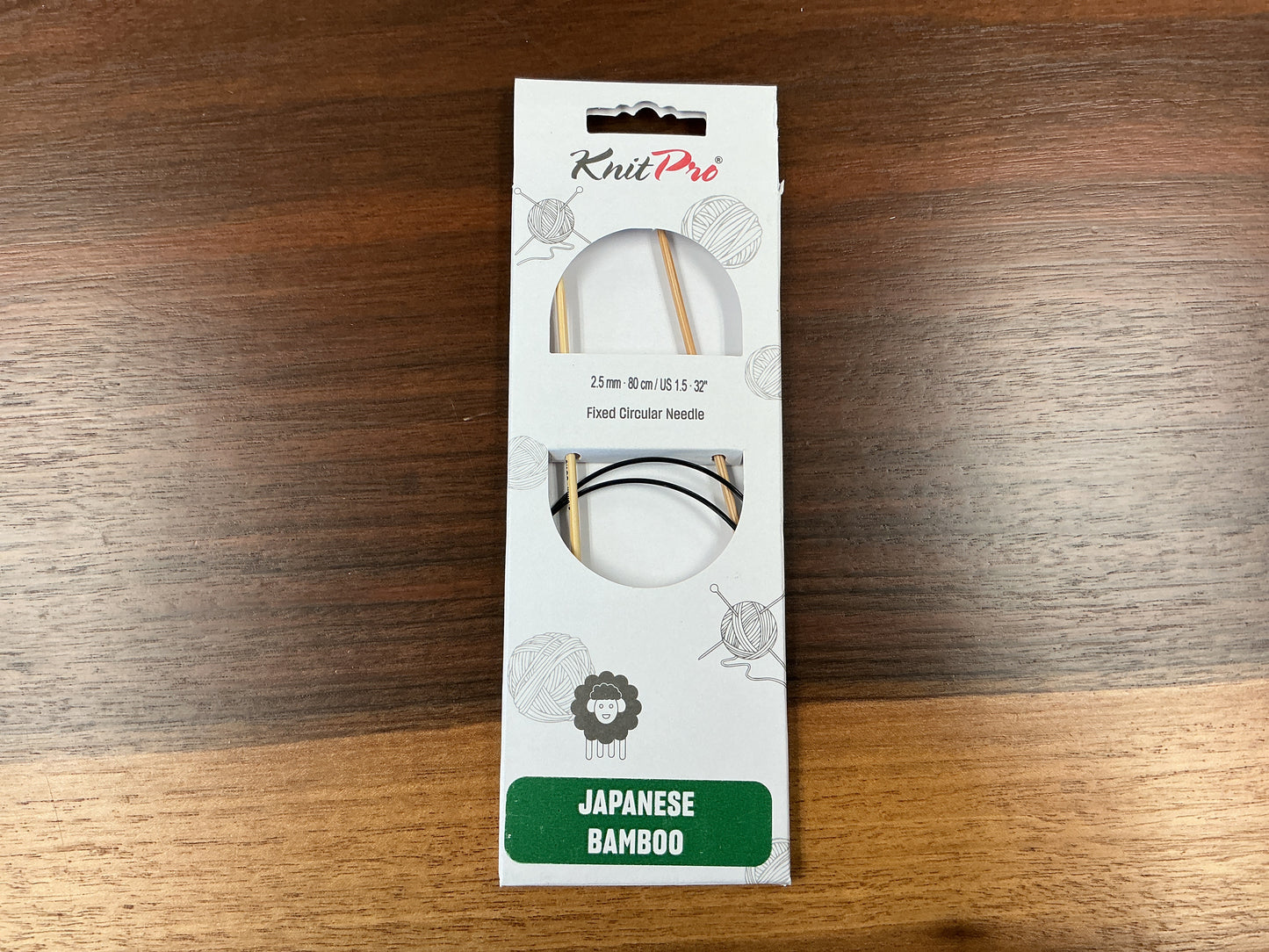 KnitPro Japanese Bamboo 2.5mm-80cm/US 1.5-32” Circular Needle
