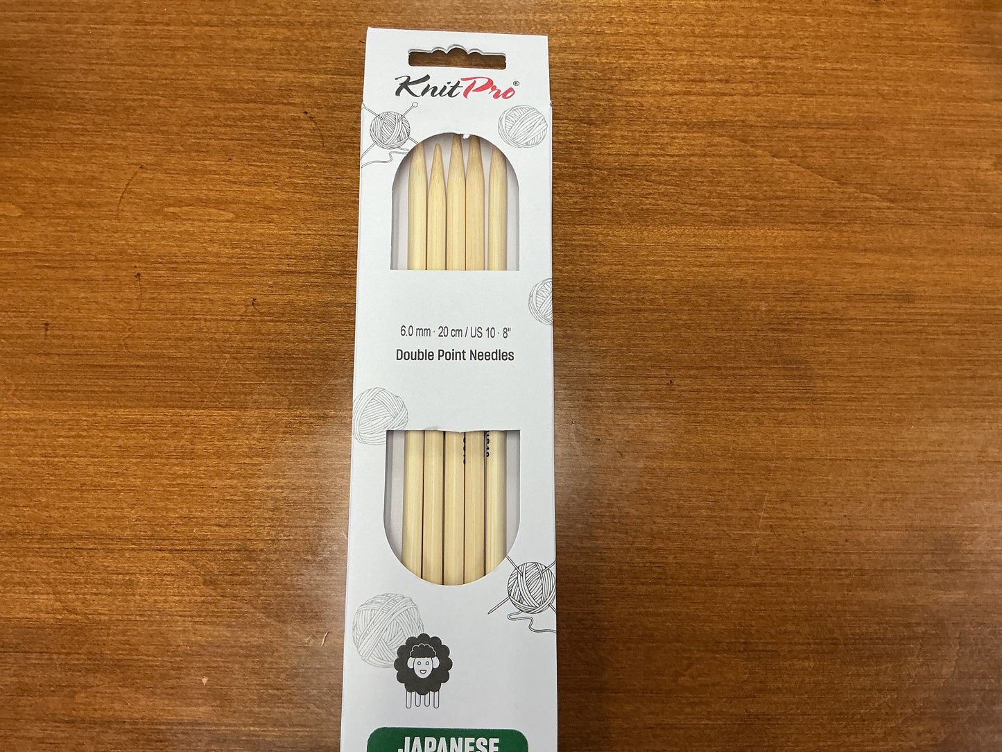 6.0mm, 20cm/US 10, 8” Double Point Needles