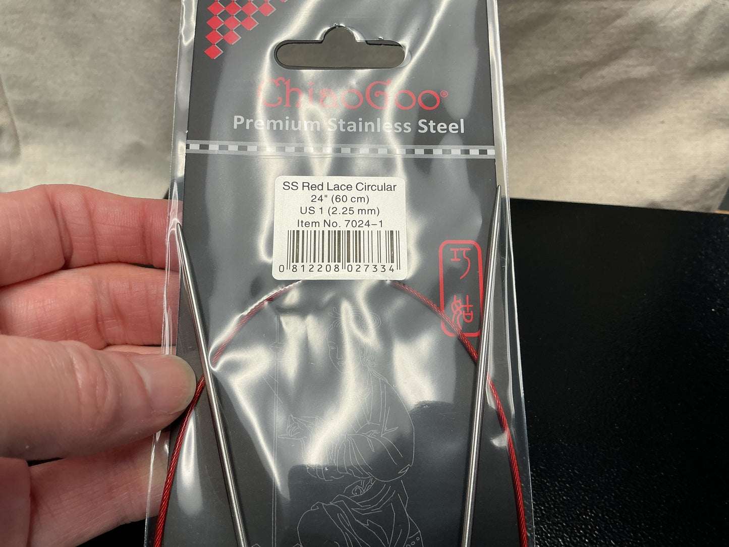 ChiaoGoo Red Lace 24”, US 1 circular needle