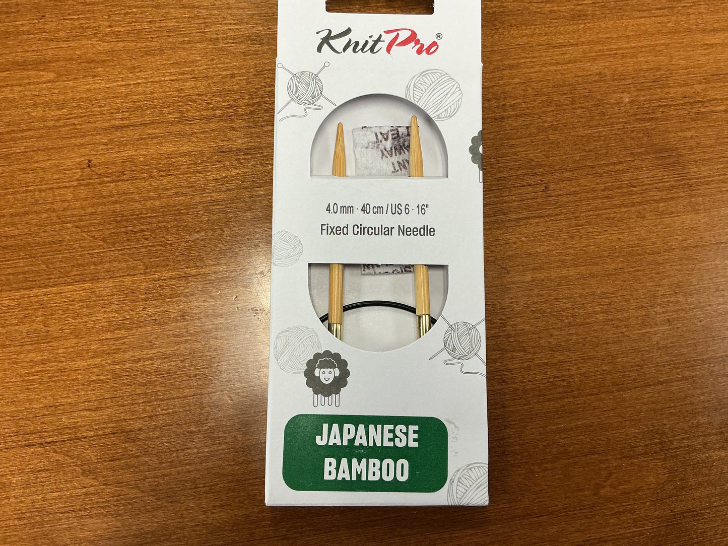 KnitPro 4.0mm, 40cm/US 6, 16” Fixed Circular Needle Japanese Bamboo