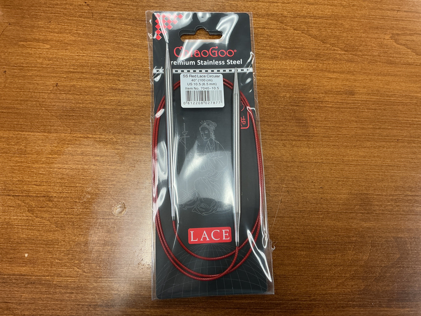 ChiaGoo SS Red Lace 40”, US 10.5, 6.5mm
