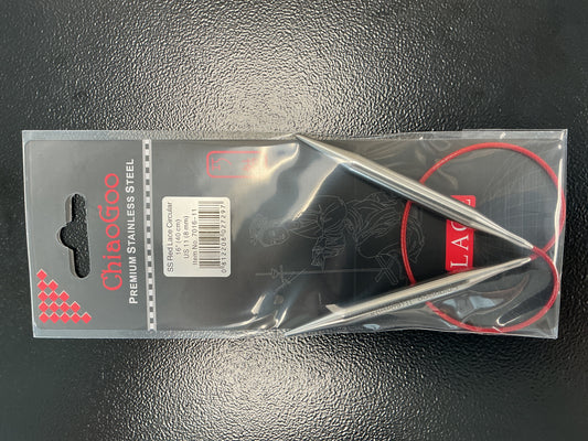 ChiaGoo red lace 16”, US 11 circular needle