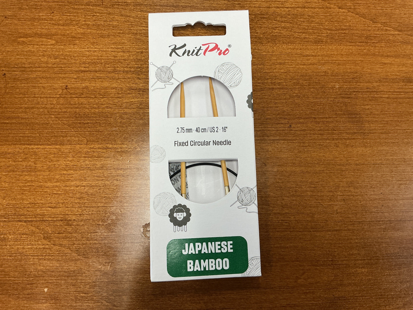 KnitPro 2.75mm, 40cm/US 2, 16” Fixed Circular Needle Japanese Bamboo