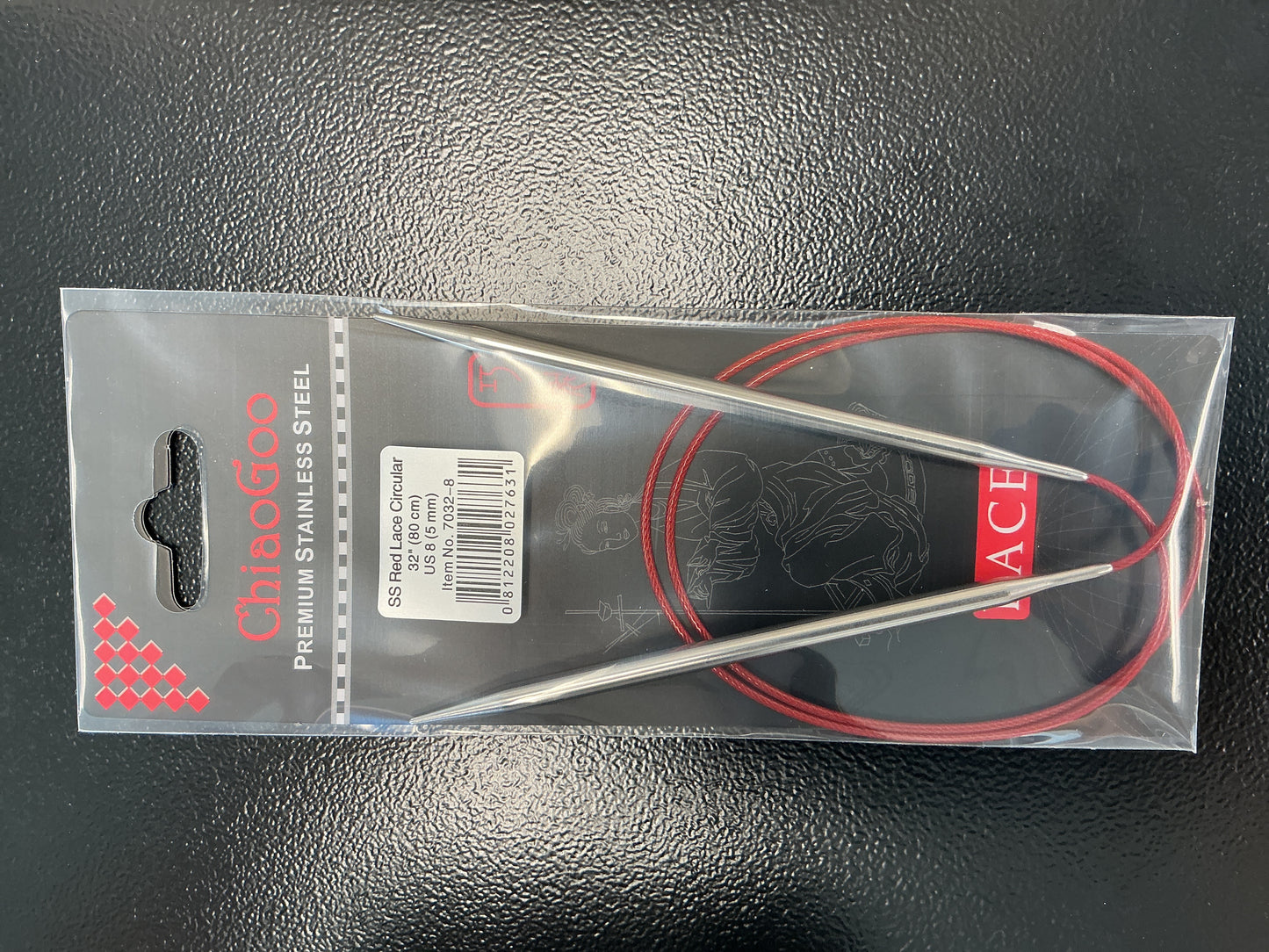 ChiaGoo red lace 32”, US 8 circular needle