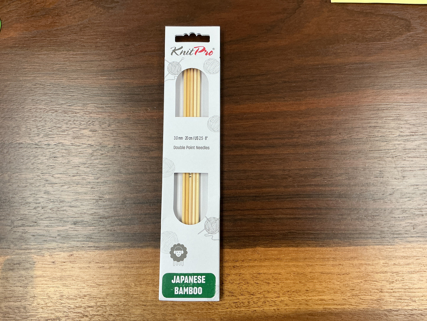 KnitPro Japanese Bamboo 3.0mm-20cm/US 2.5-8” Double Point Needles