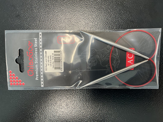 ChiaGoo red lace 16”, US 8 circular needle