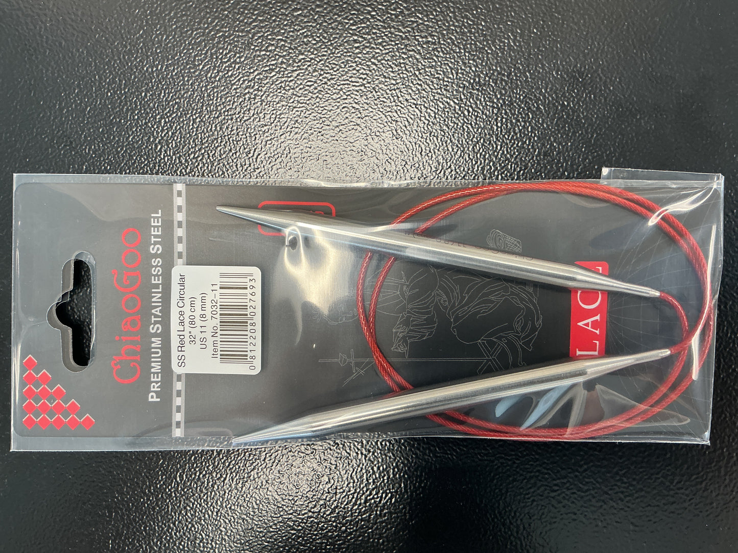 ChiaGoo red lace 32”, US 11 circular needle