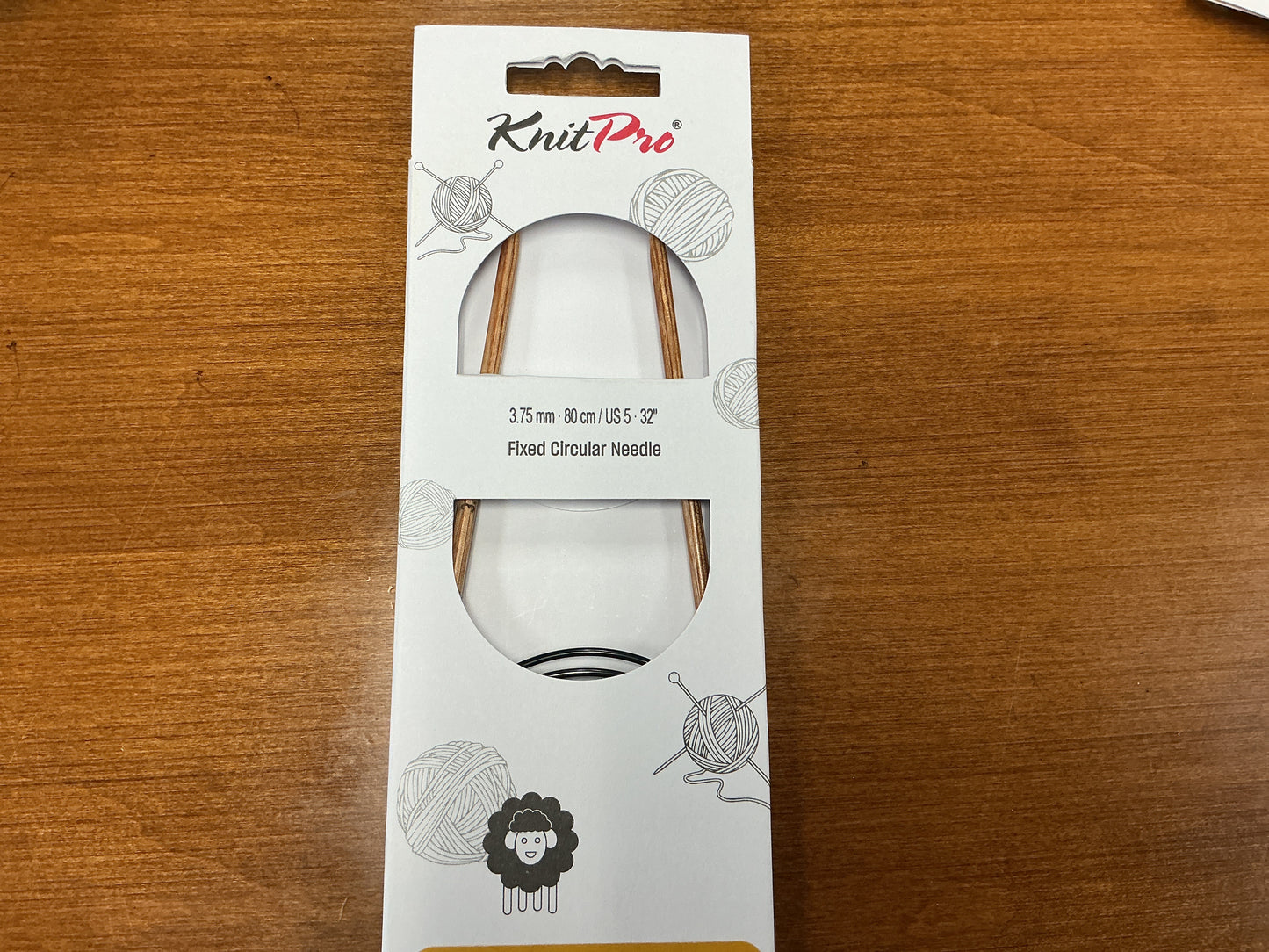 KnitPro 3.75mm, 80cm/US 5, 32” Basix Beech Fixed Circular Needle