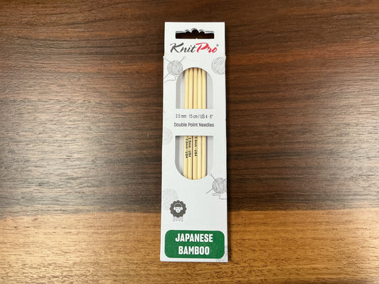 KnitPro Japanese Bamboo 3.5mm-15cm/US 4-6” Double Point Needles