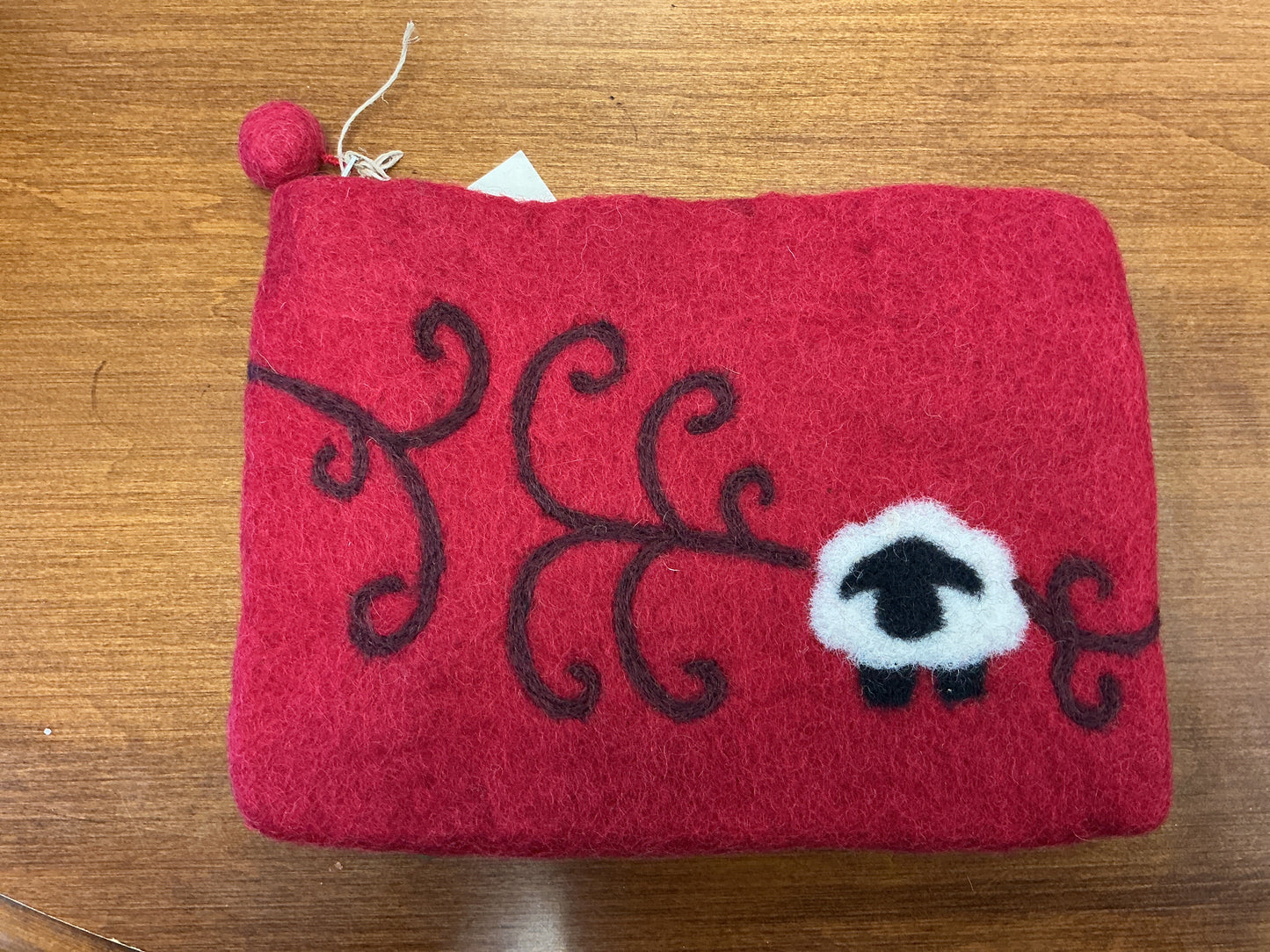 Sheep with Swirls Bag, Felt Needlecase