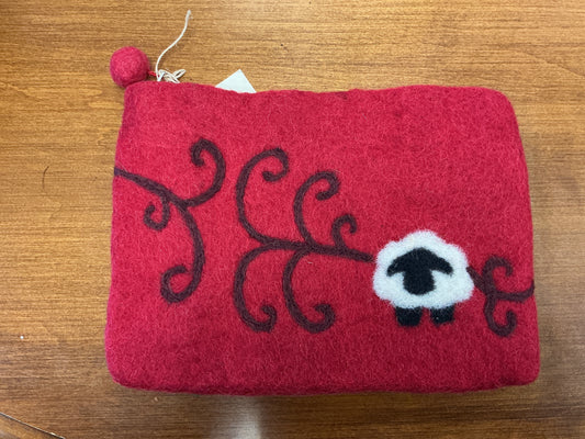 Sheep with Swirls Bag, Felt Needlecase