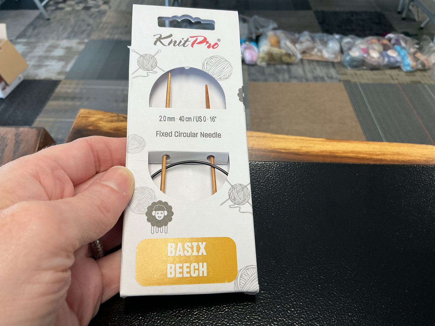 Basix Beech knit pro 2mm, 16”, US 0 circular needle