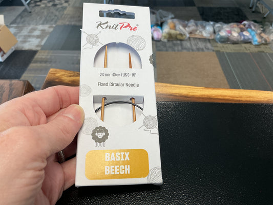 Basix Beech knit pro 2mm, 16”, US 0 circular needle