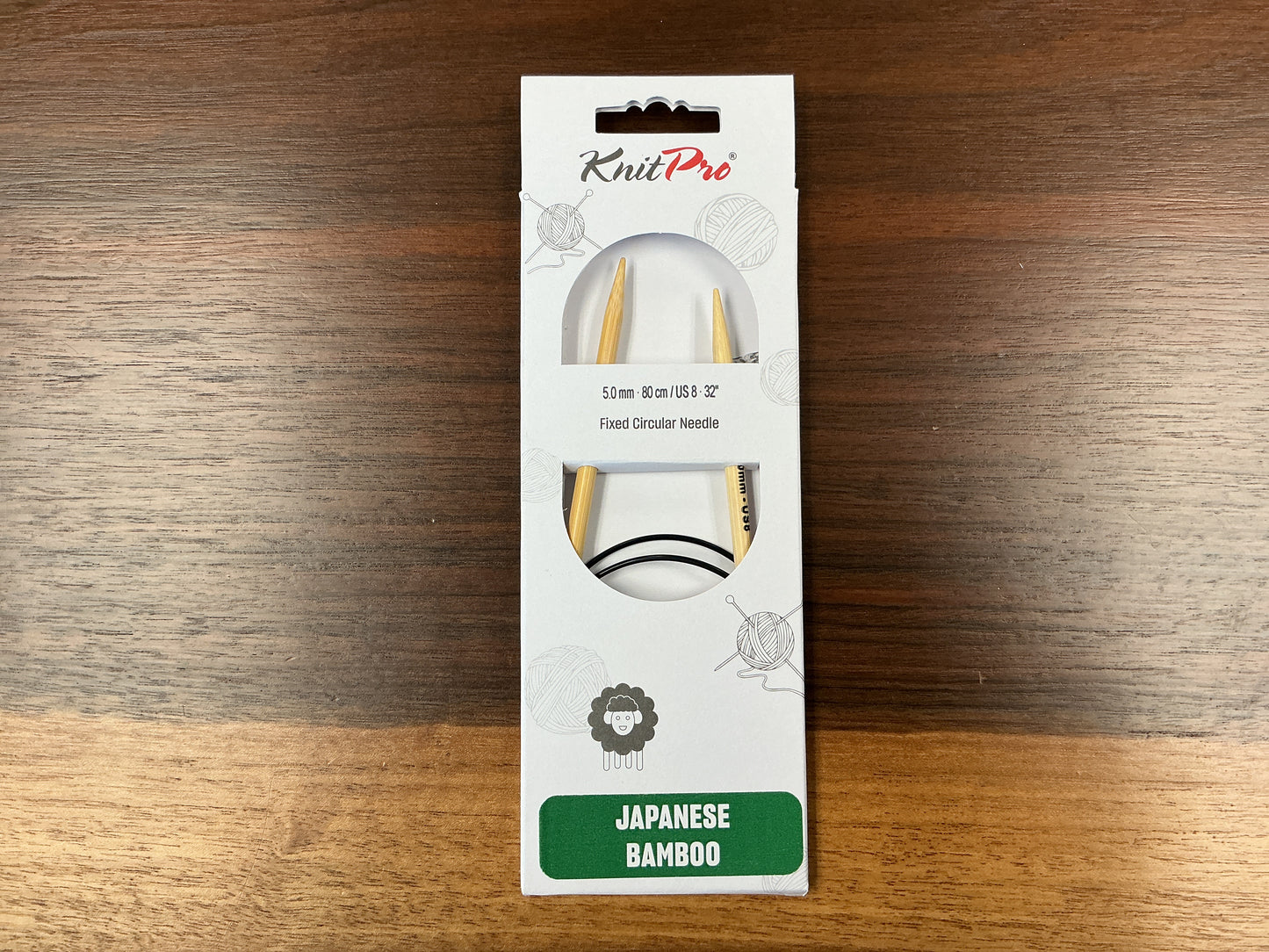 KnitPro Japanese Bamboo 5.0mm-80cm/US 8-32” Circular Needle