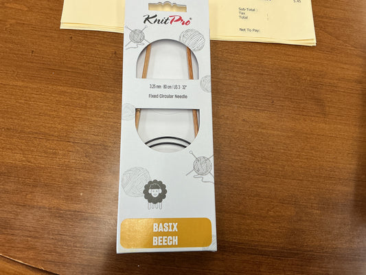 Knit Pro Basix Beech 3.25mm, 80cm/US 3, 32” Fixed Circular Needle
