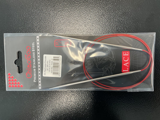 ChiaGoo red lace 32”, US 4 circular needle